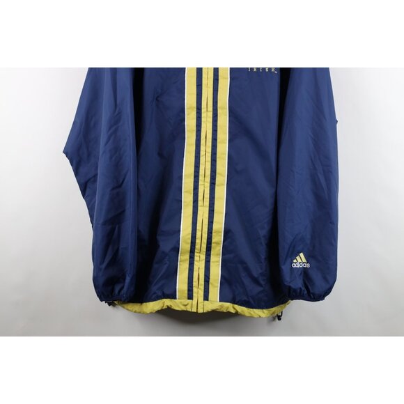 Vintage Adidas Mens Size XL Notre Dame University Lined Windbreaker Jacket Blue - Picture 3 of 16